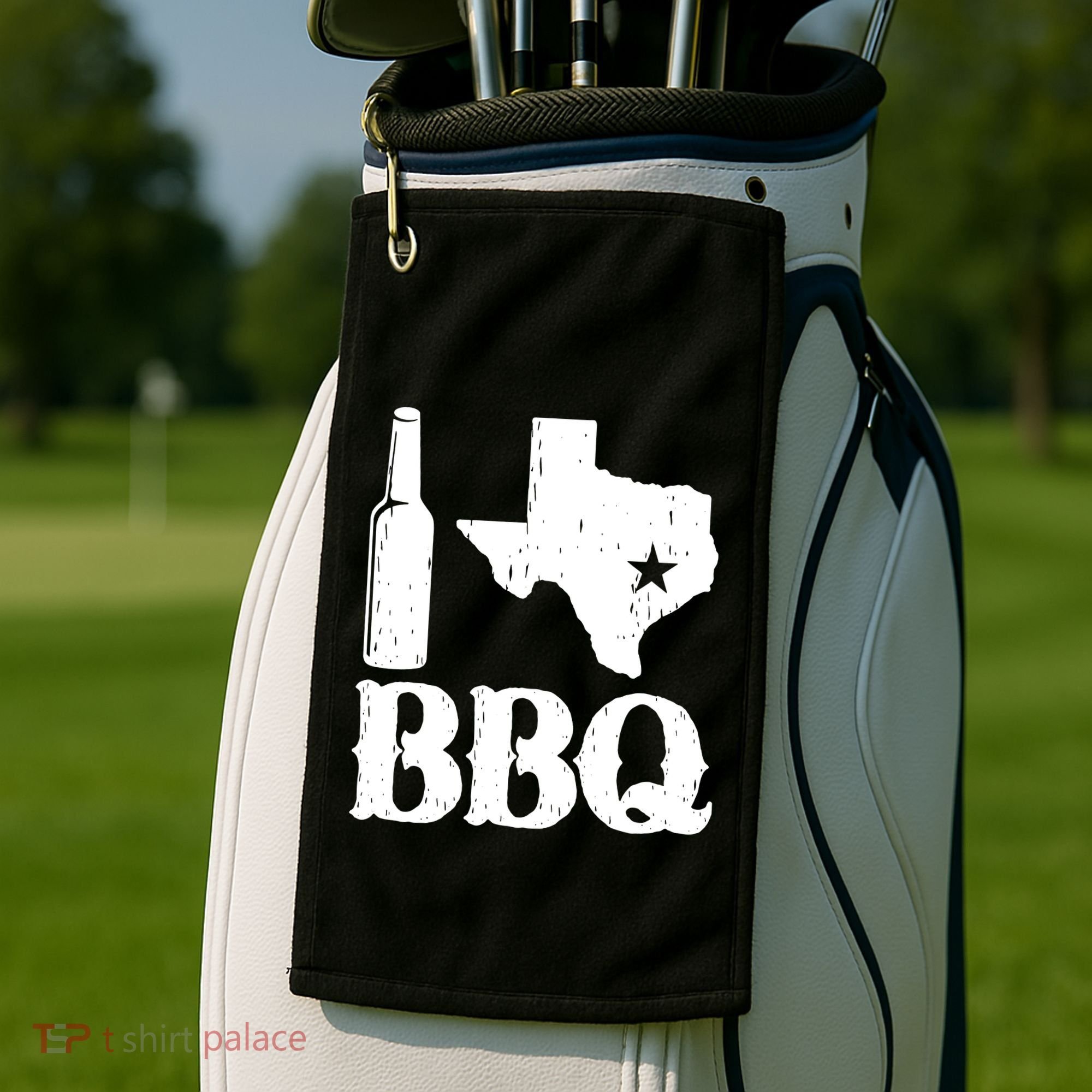 I Love Texas Bbq Golf Towel
