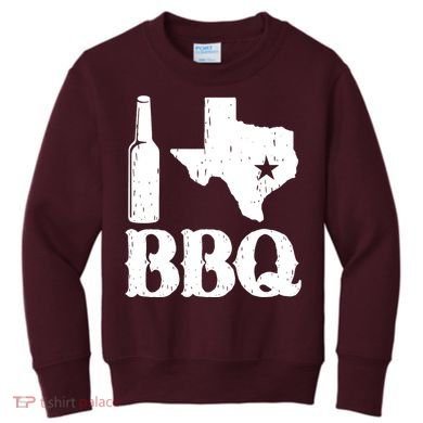 I Love Texas Bbq Kids Sweatshirt