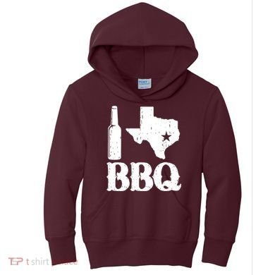 I Love Texas Bbq Kids Hoodie