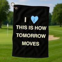 I Love This Is How Tomorrow Moves Golf Towel thumb 1