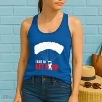 I Like To Get High Skydiver Parachutist Skydiving Funny Funny Gift Women's Tank Top thumb 2