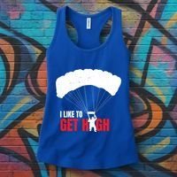 I Like To Get High Skydiver Parachutist Skydiving Funny Funny Gift Women's Tank Top thumb 3