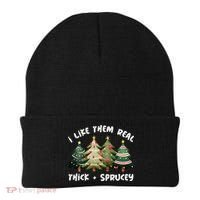 I Like Them Real Thick And Sprucey Christmas Tree Beanie thumb 0