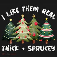 I Like Them Real Thick And Sprucey Christmas Tree Women's Hoodie thumb 2