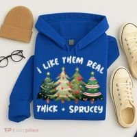 I Like Them Real Thick And Sprucey Christmas Tree Hoodie thumb 4