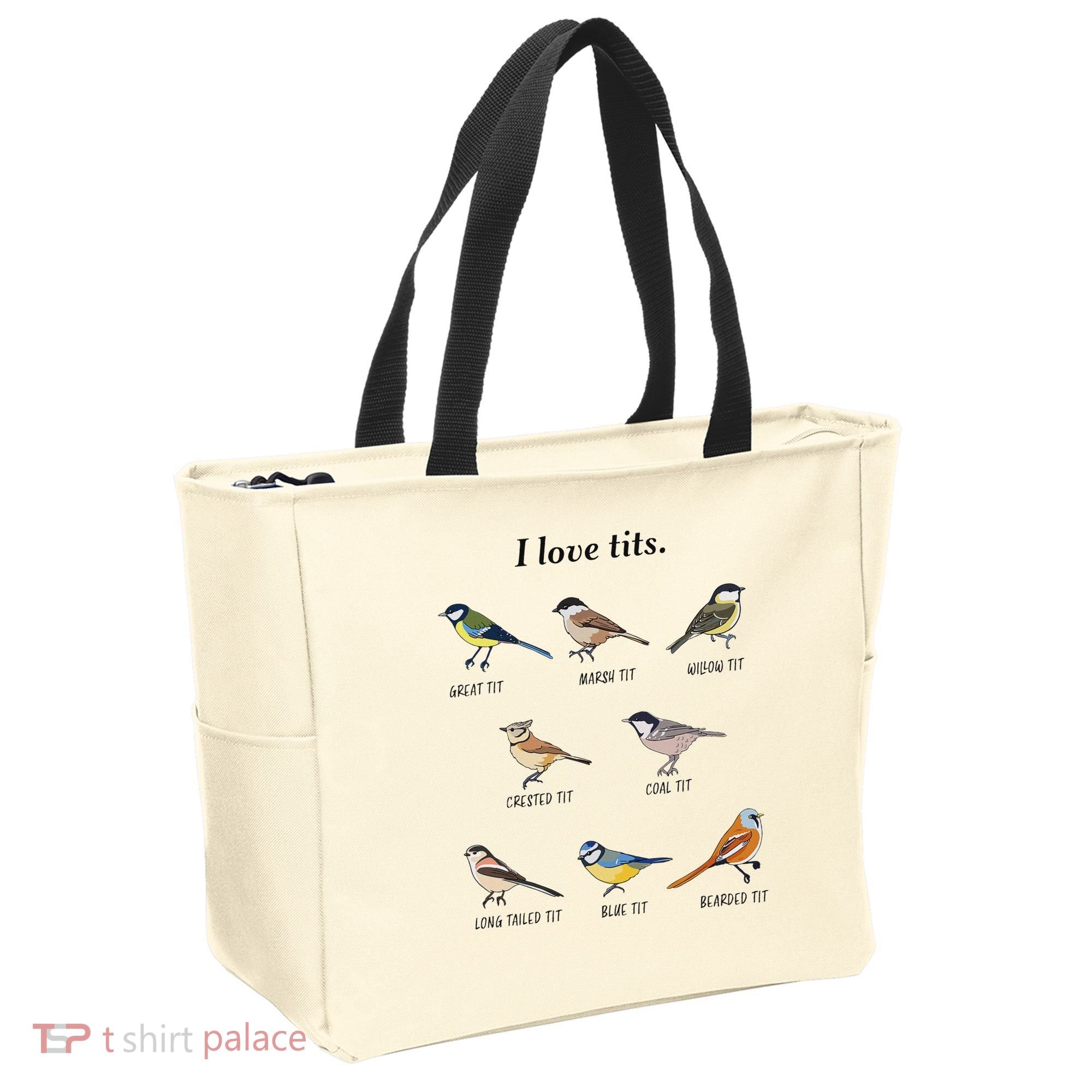 I Love Tits Birdwatching Bird Lover Gift Tote Bag