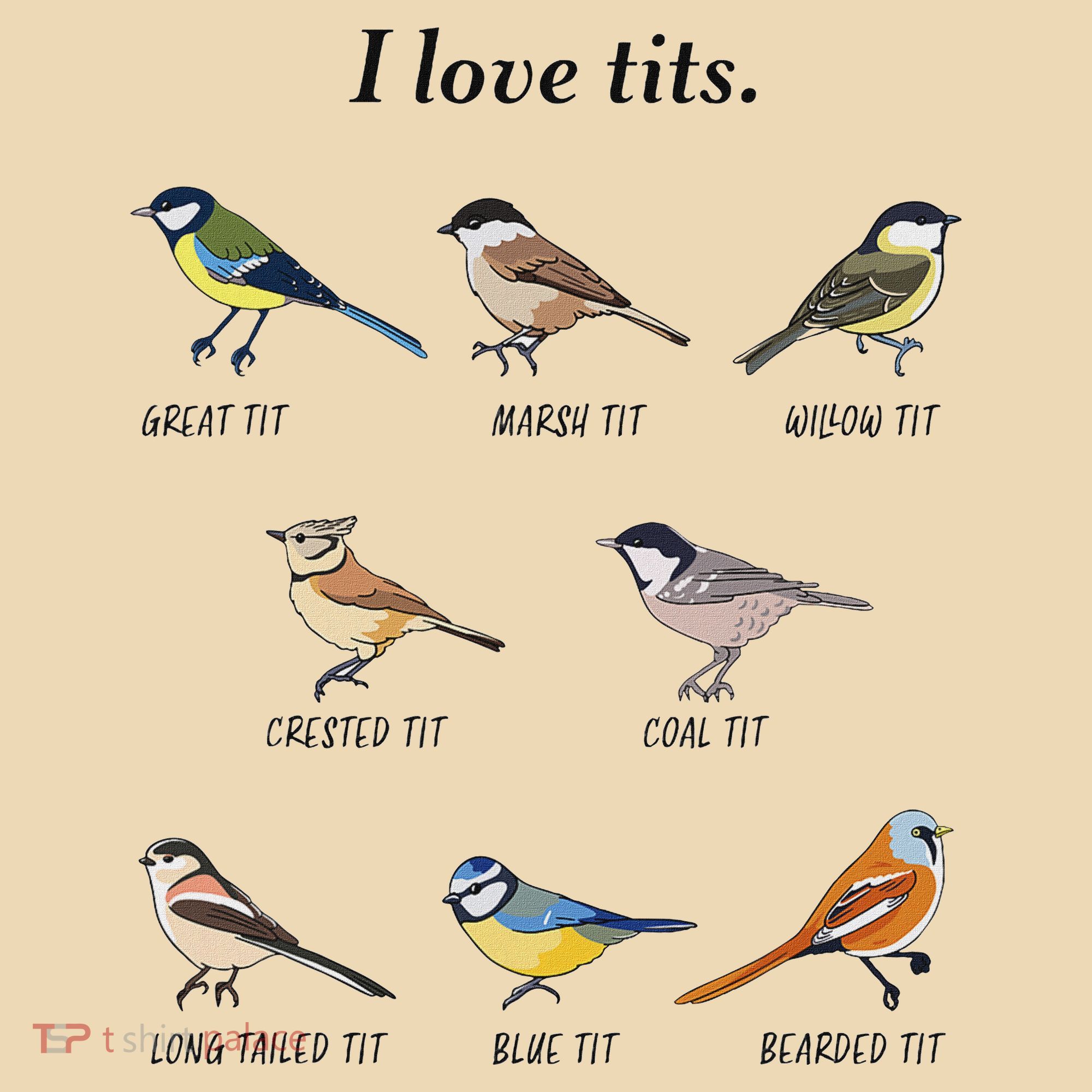 I Love Tits Birdwatching Bird Lover Gift Tote Bag