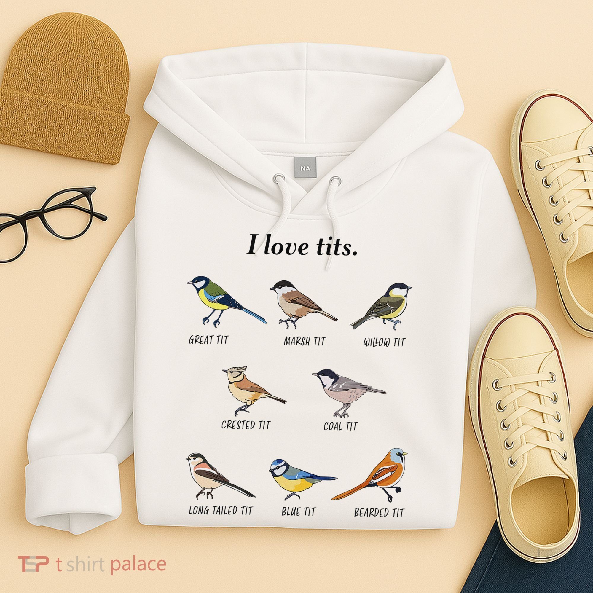 I Love Tits Birdwatching Bird Lover Gift Hoodie