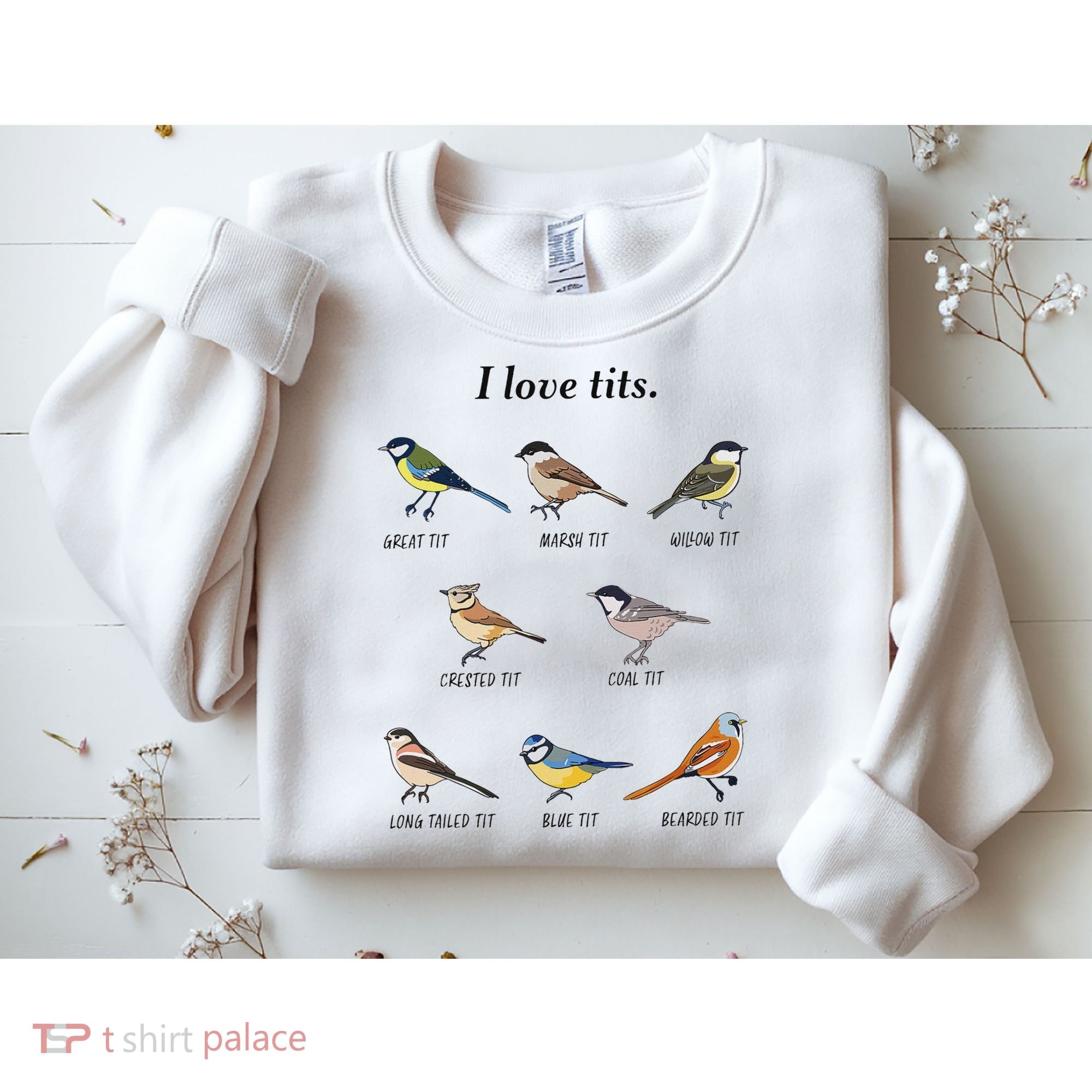 I Love Tits Birdwatching Bird Lover Gift Sweatshirt