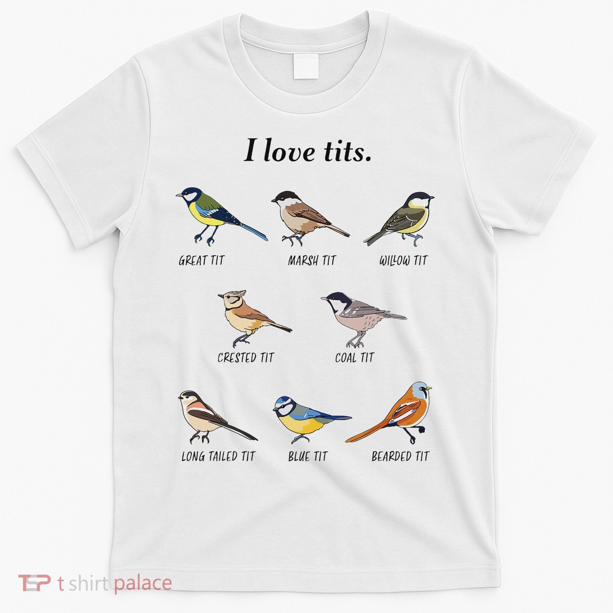 I Love Tits Birdwatching Bird Lover Gift T-Shirt