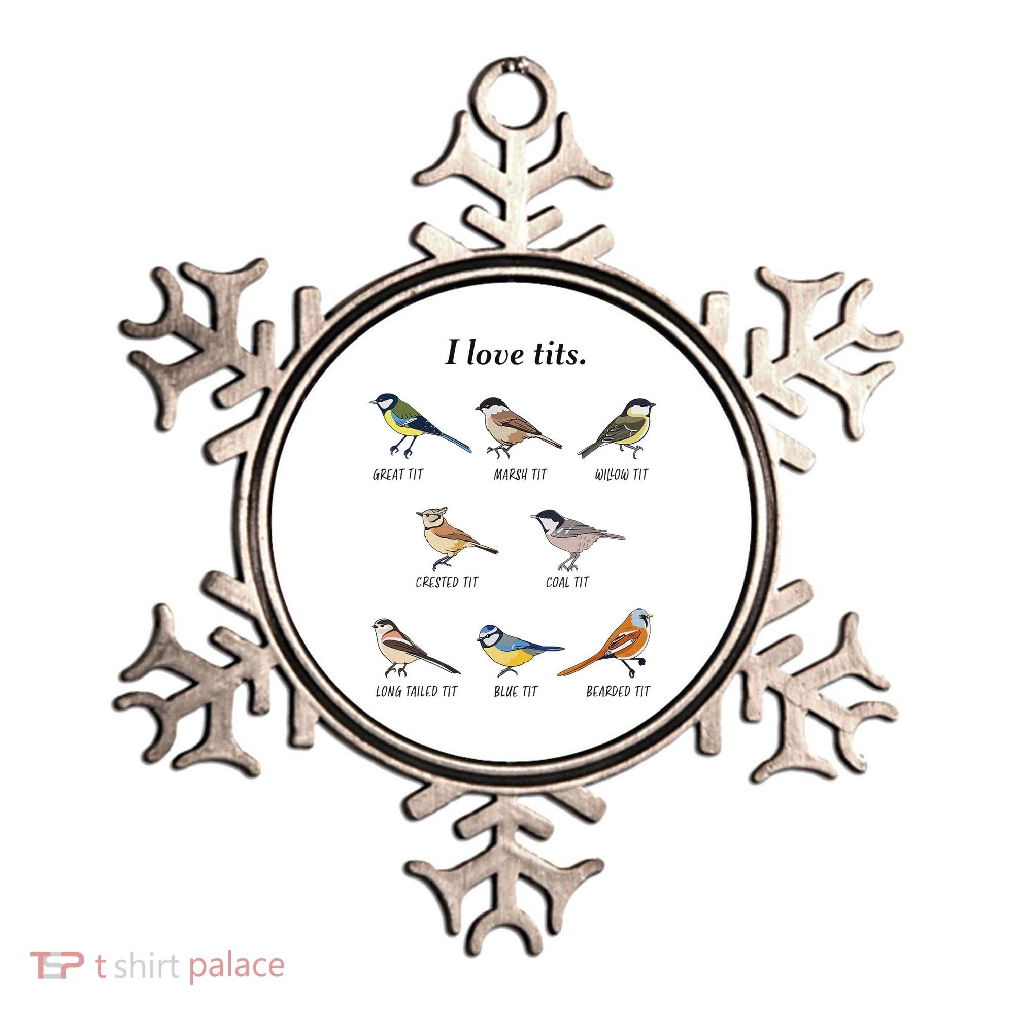 I Love Tits Birdwatching Bird Lover Gift Ornament