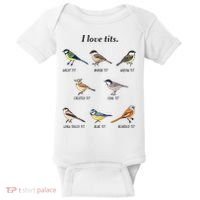 I Love Tits Birdwatching Bird Lover Gift Baby Bodysuit thumb 0