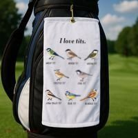 I Love Tits Birdwatching Bird Lover Gift Golf Towel thumb 2