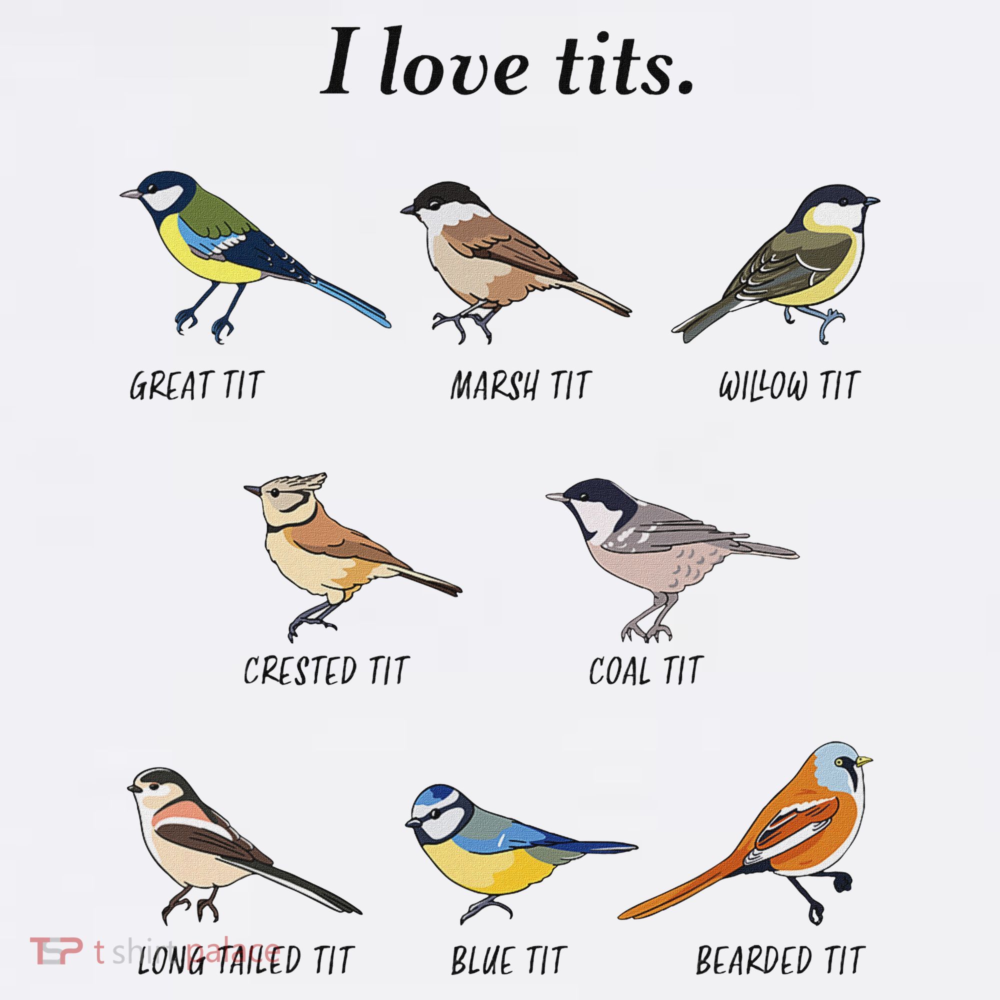 I Love Tits Birdwatching Bird Lover Gift Kids Sweatshirt