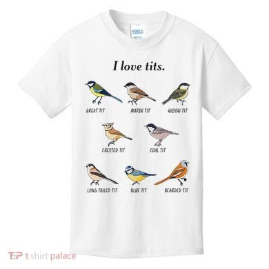 I Love Tits Birdwatching Bird Lover Gift Kids T-Shirt