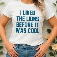 I Liked The Lions Before It Was Cool Funny Football Women's T-Shirt thumb 2