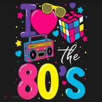 I Love The 80s 80's Party Retro Women's Hoodie thumb 2