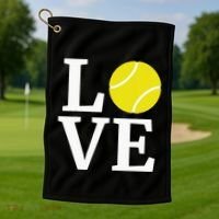 I Love Tennis Golf Towel thumb 1
