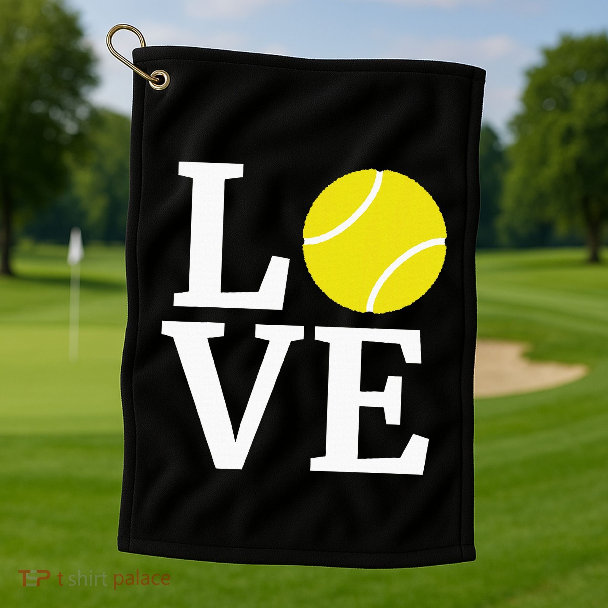 I Love Tennis Golf Towel