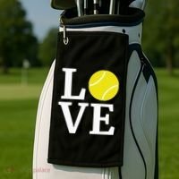 I Love Tennis Golf Towel thumb 2