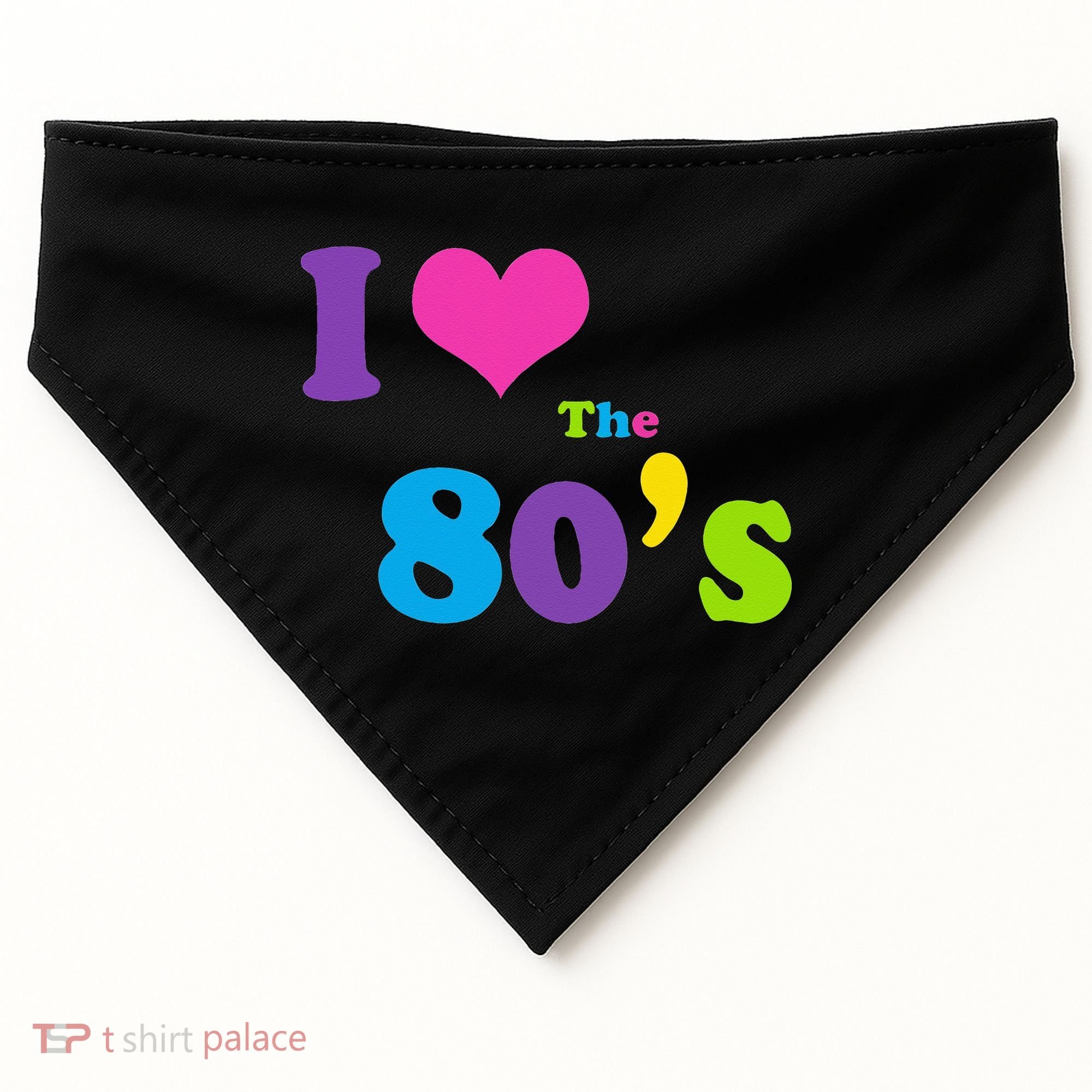 I Love the 80's USA-Made Doggie Bandana
