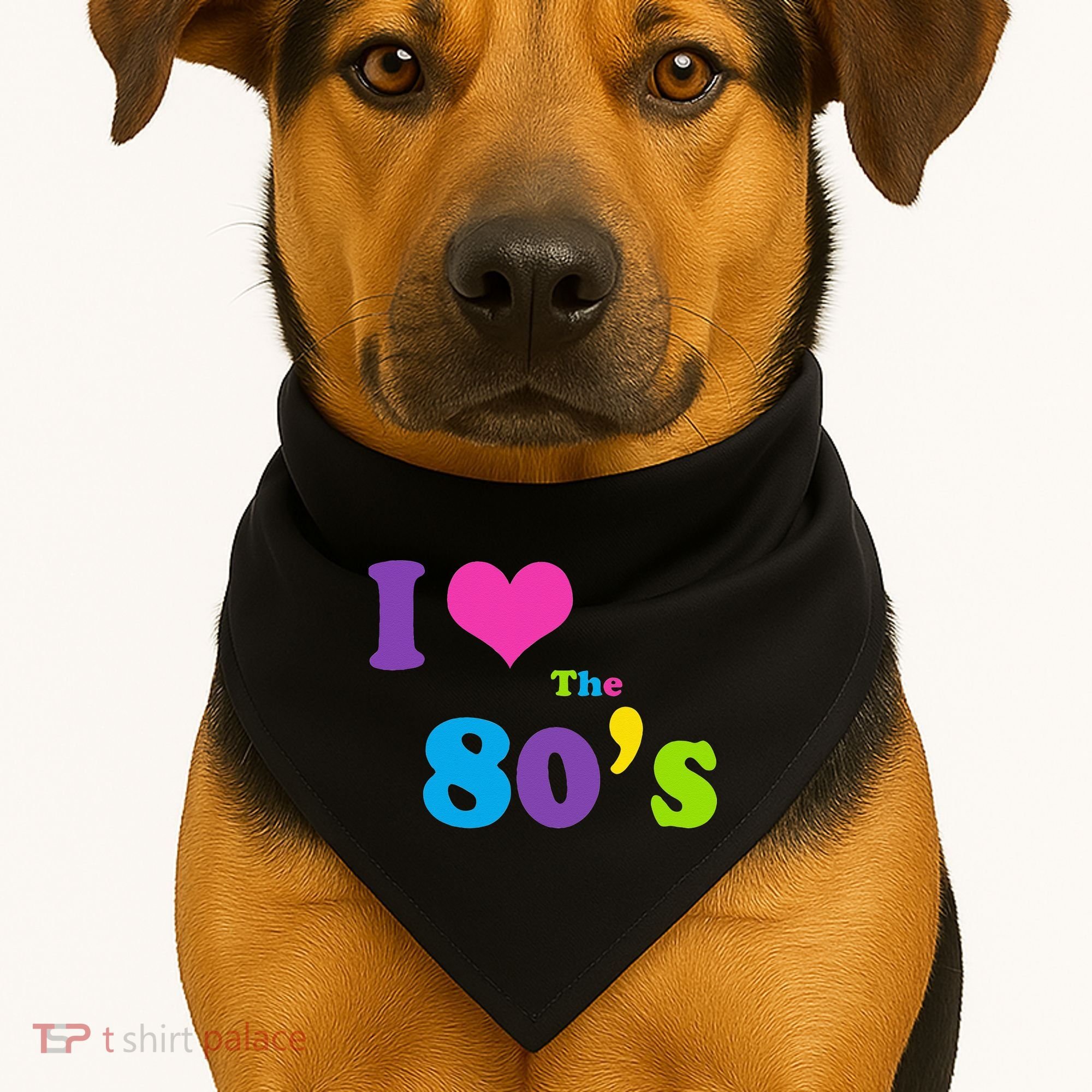 I Love the 80's USA-Made Doggie Bandana
