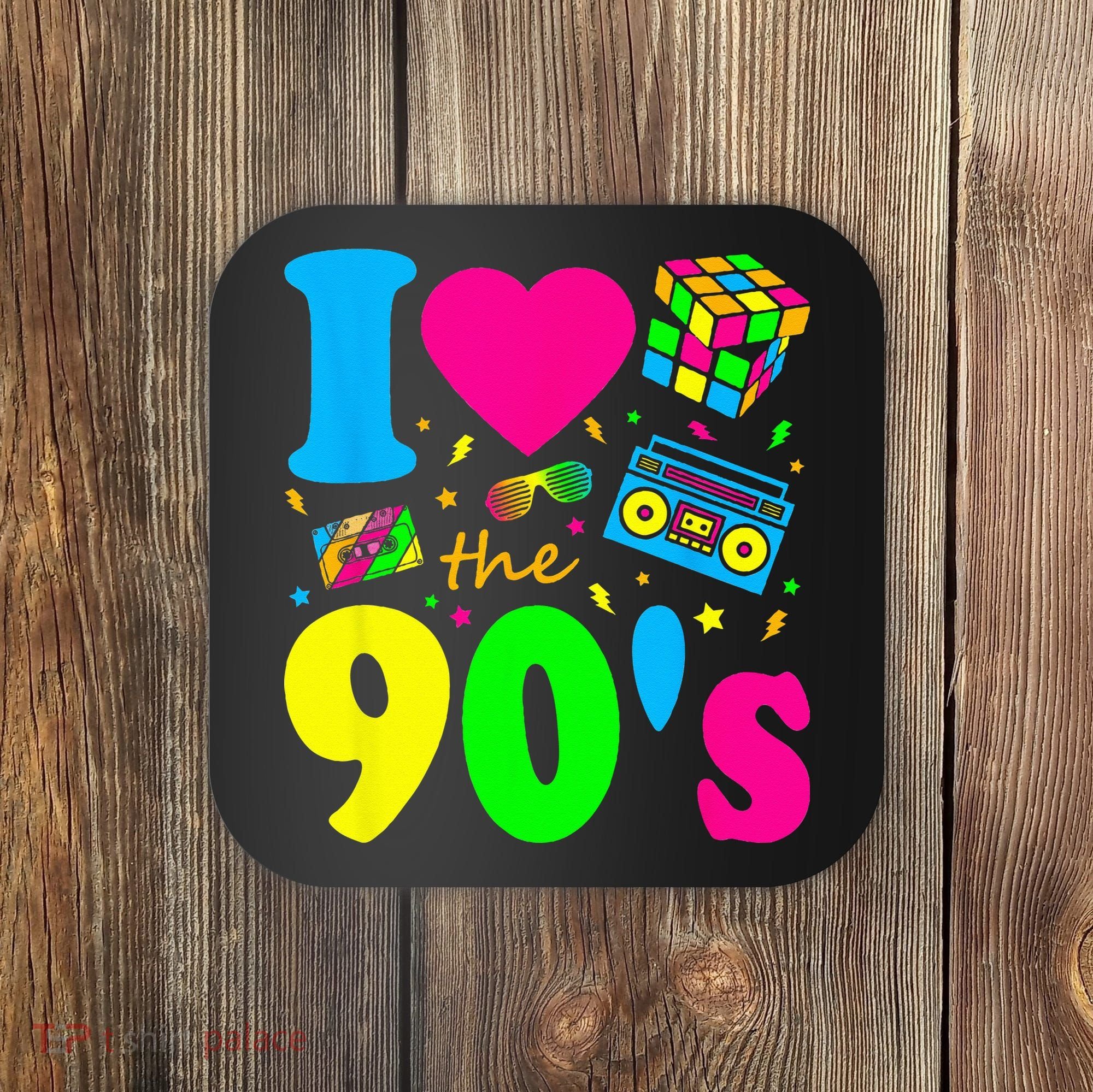 I Love the 90's Nineties Party Dress Retro Coaster
