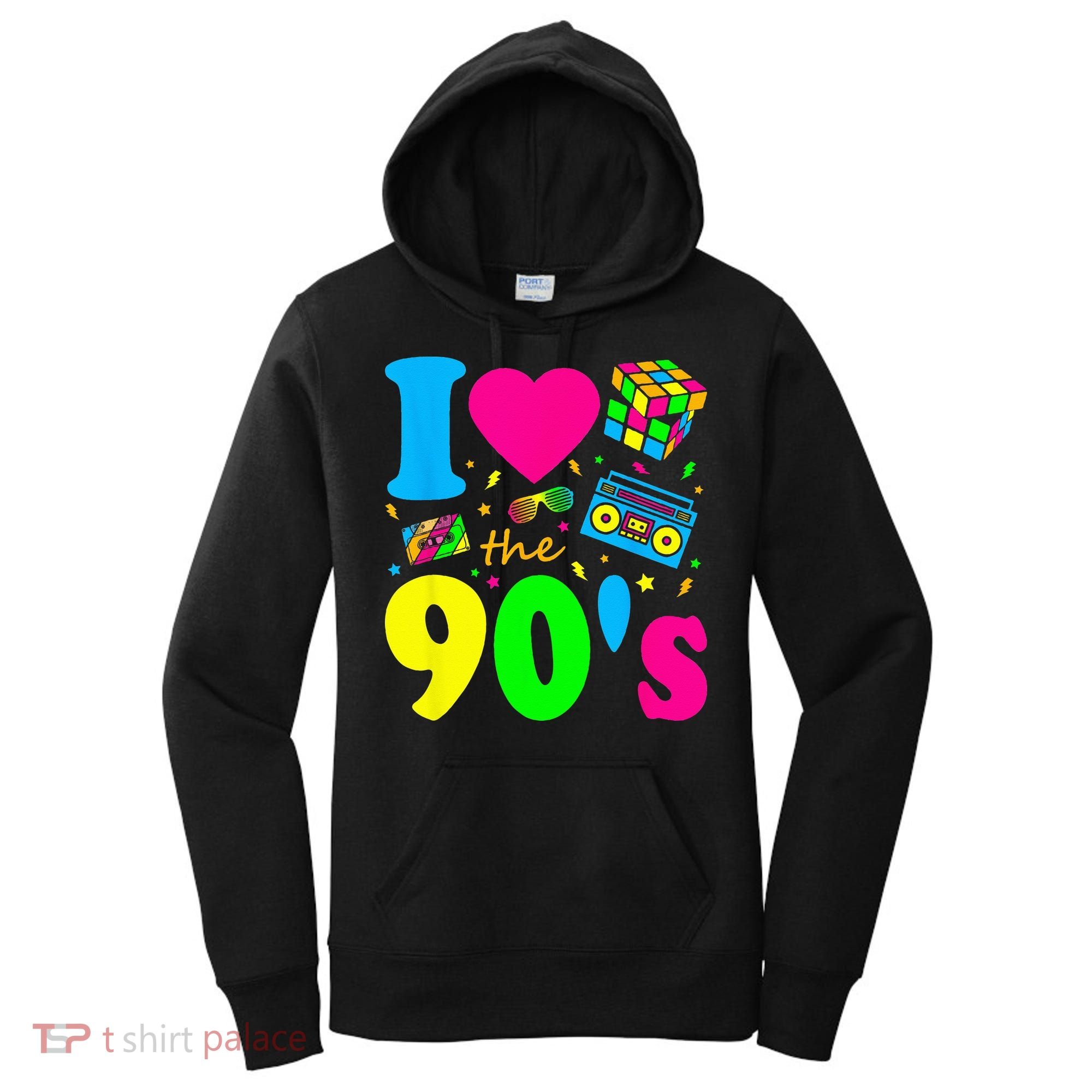 I Love the 90's Nineties Party Dress Retro Women's Hoodie