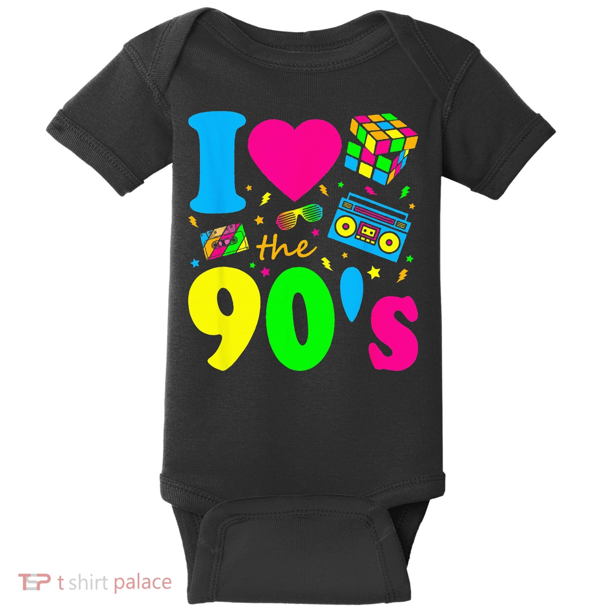 I Love the 90's Nineties Party Dress Retro Baby Bodysuit