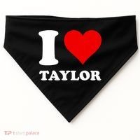 I Love Taylor USA-Made Doggie Bandana thumb 0