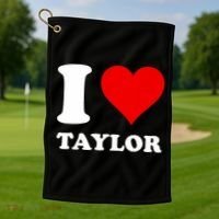 I Love Taylor Golf Towel thumb 1