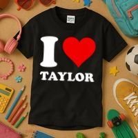I Love Taylor Kids T-Shirt thumb 3