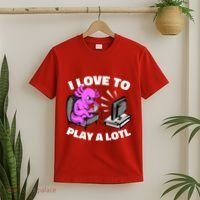 I Love To Play A Lotl Axolotl Gamesolotl Funny Gamer T-Shirt thumb 2