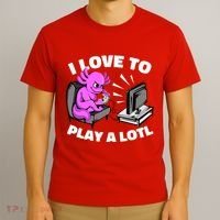 I Love To Play A Lotl Axolotl Gamesolotl Funny Gamer T-Shirt thumb 3