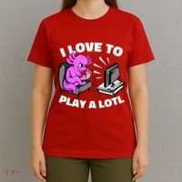 I Love To Play A Lotl Axolotl Gamesolotl Funny Gamer T-Shirt thumb 4