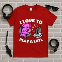 I Love To Play A Lotl Axolotl Gamesolotl Funny Gamer T-Shirt thumb 5