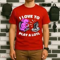 I Love To Play A Lotl Axolotl Gamesolotl Funny Gamer T-Shirt thumb 6