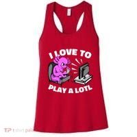 I Love To Play A Lotl Axolotl Gamesolotl Funny Gamer Women's Tank Top thumb 0