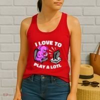 I Love To Play A Lotl Axolotl Gamesolotl Funny Gamer Women's Tank Top thumb 2