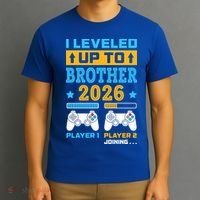 I Leveled Up To Brother 2026 Funny Big Brother Gamer Gift T-Shirt thumb 3