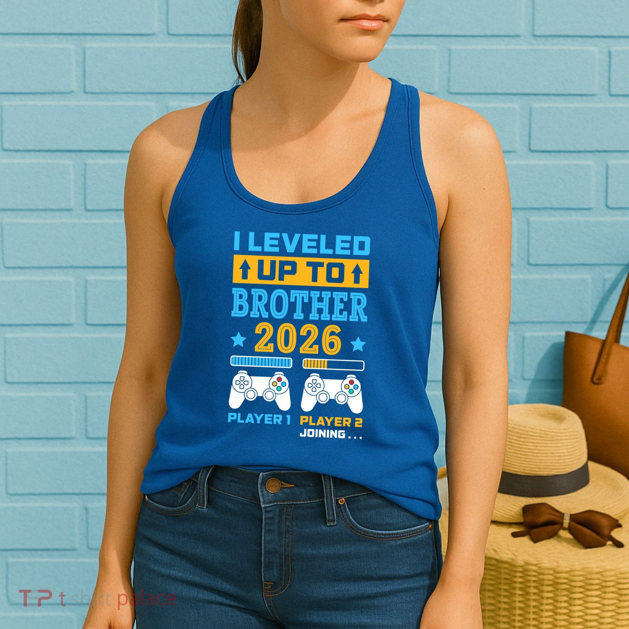 I Leveled Up To Brother 2026 Funny Big Brother Gamer Gift Women's Tank Top