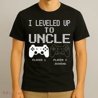 I Leveled Up To Uncle New Uncle Gaming Funny T-Shirt thumb 3