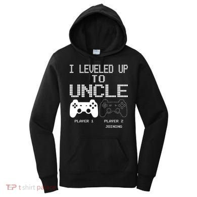 I Leveled Up To Uncle New Uncle Gaming Funny Women's Hoodie