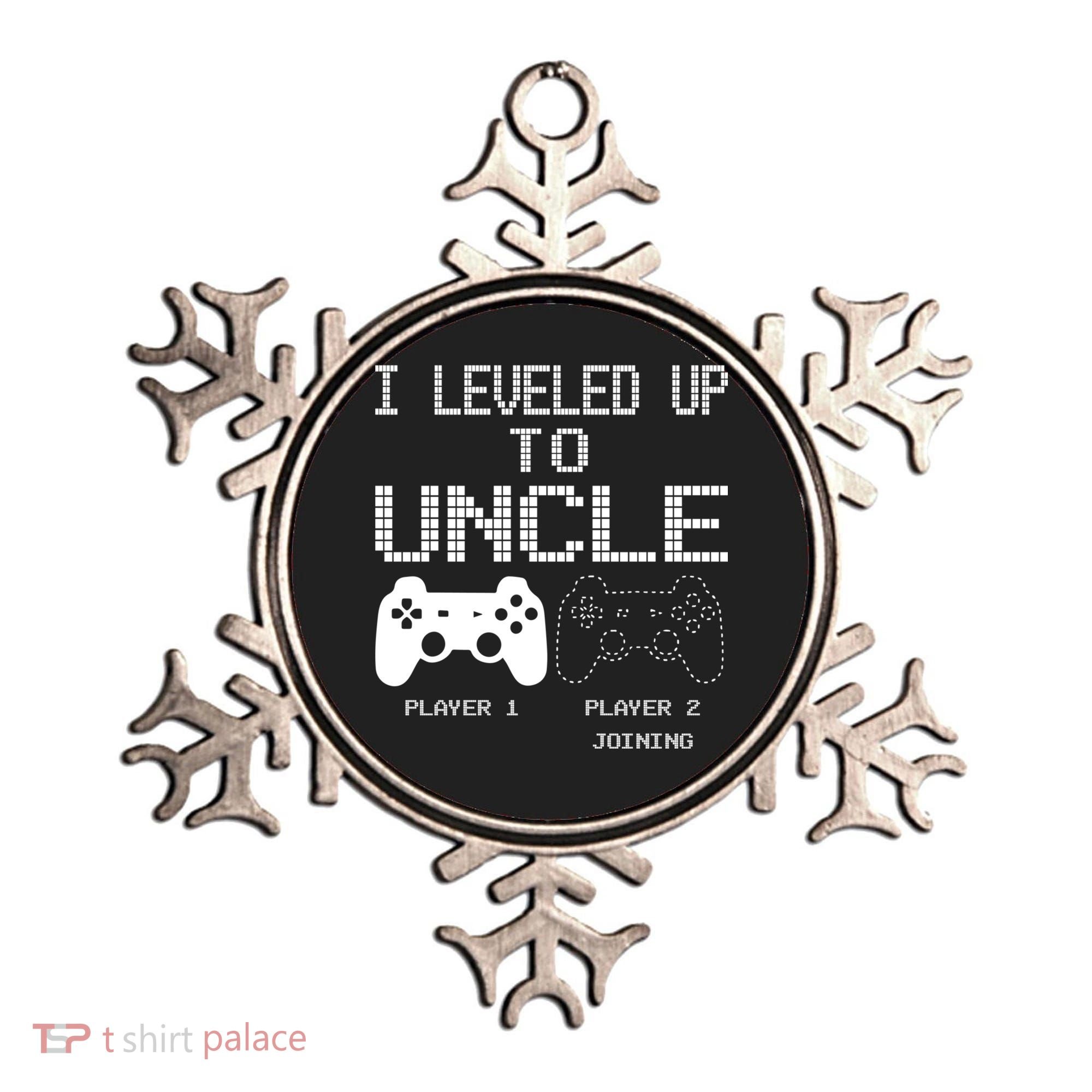 I Leveled Up To Uncle New Uncle Gaming Funny Ornament