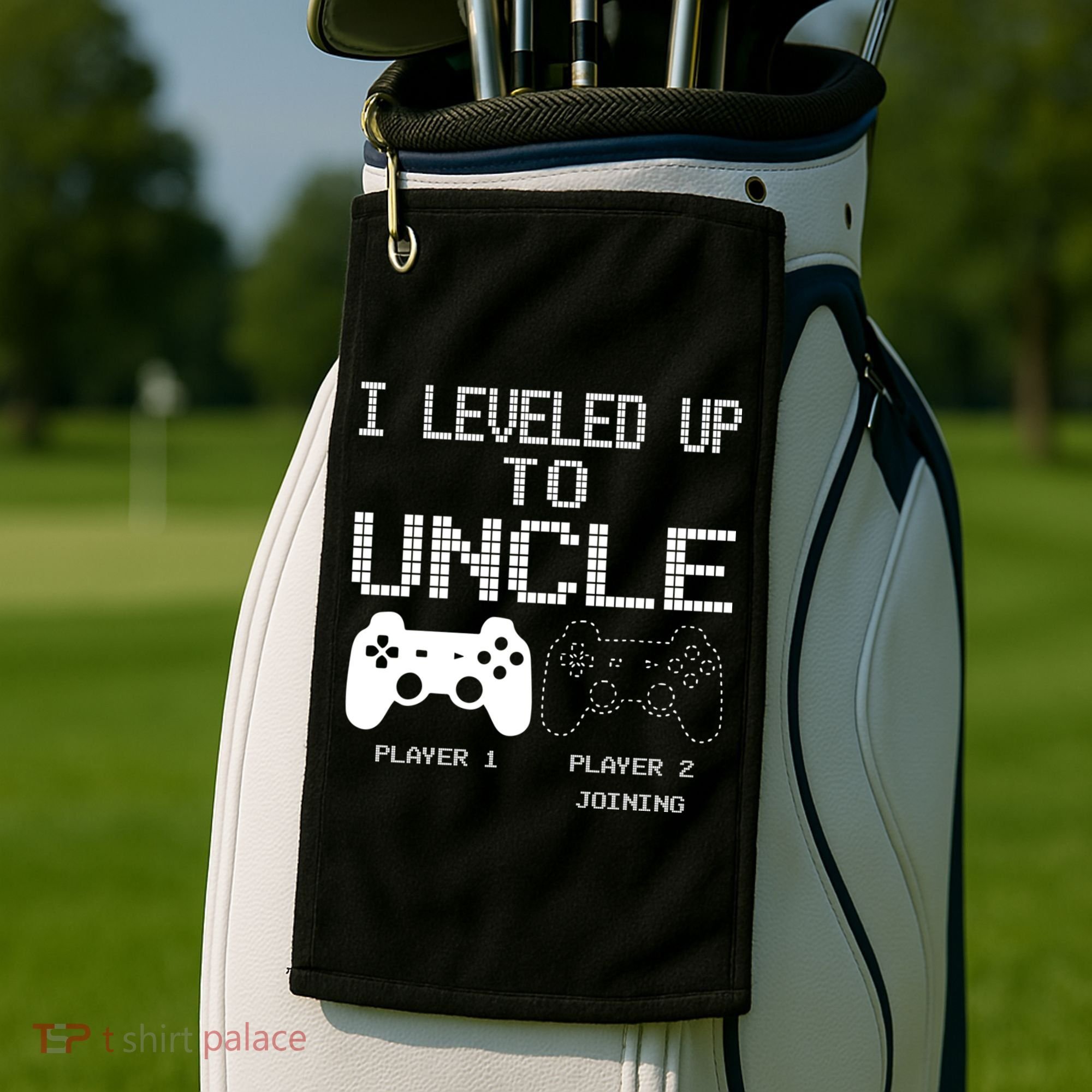 I Leveled Up To Uncle New Uncle Gaming Funny Golf Towel