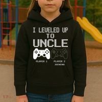 I Leveled Up To Uncle New Uncle Gaming Funny Kids Hoodie thumb 3