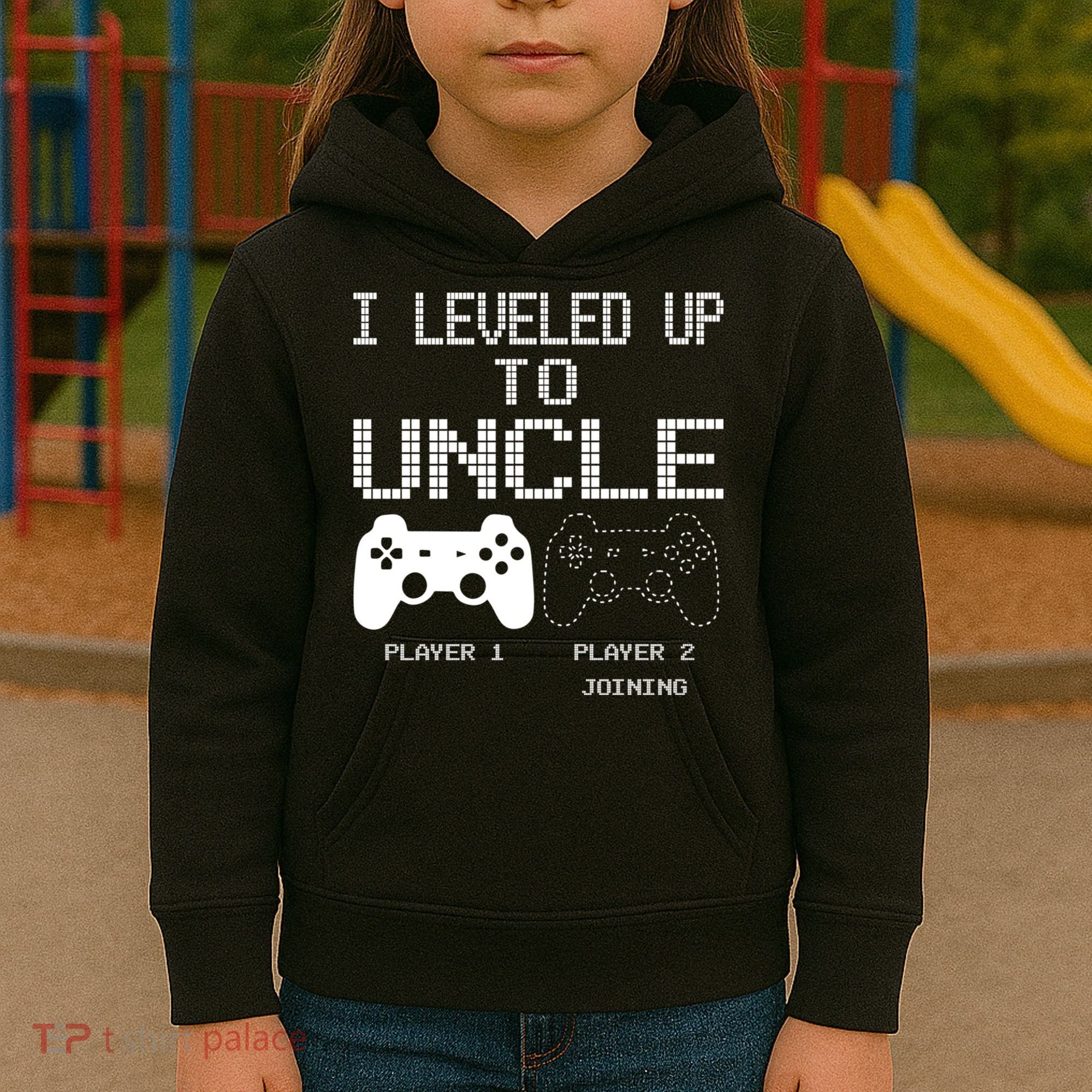 I Leveled Up To Uncle New Uncle Gaming Funny Kids Hoodie