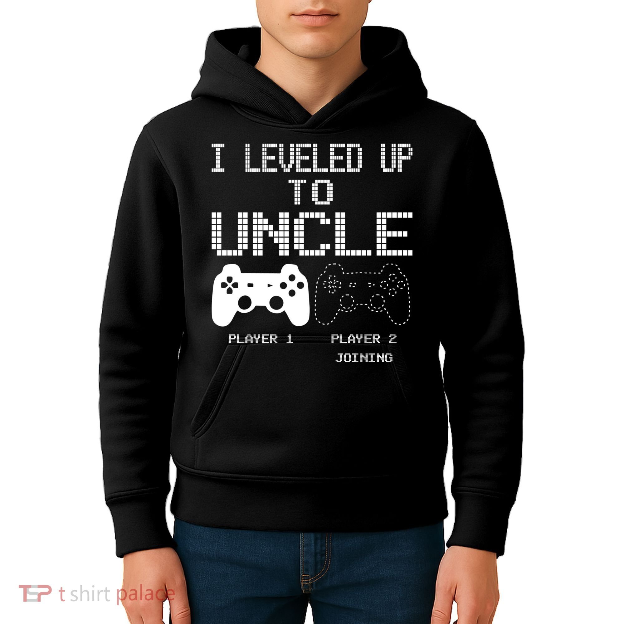 I Leveled Up To Uncle New Uncle Gaming Funny Kids Hoodie