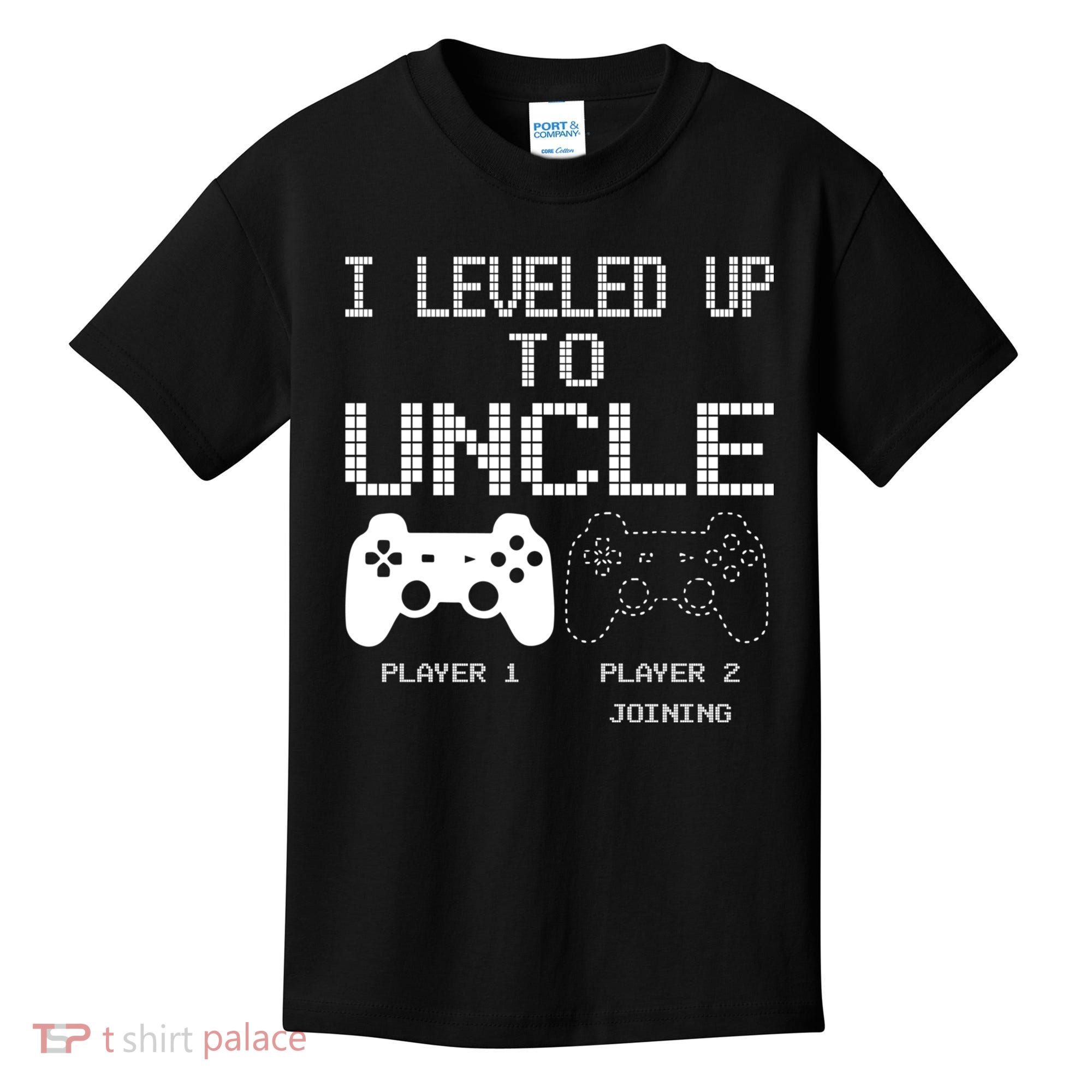 I Leveled Up To Uncle New Uncle Gaming Funny Kids T-Shirt