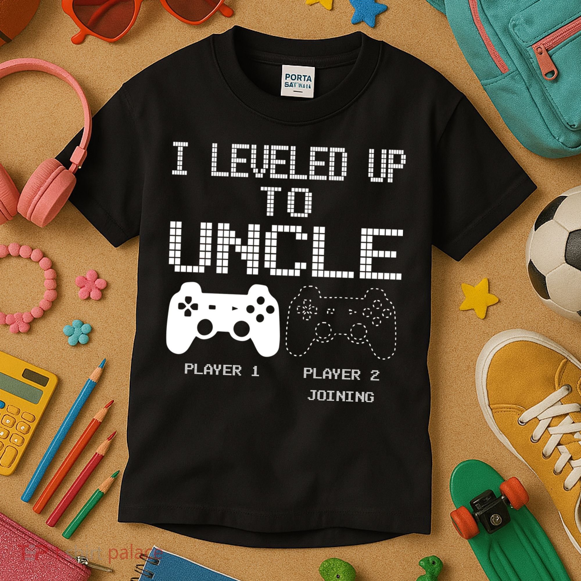 I Leveled Up To Uncle New Uncle Gaming Funny Kids T-Shirt